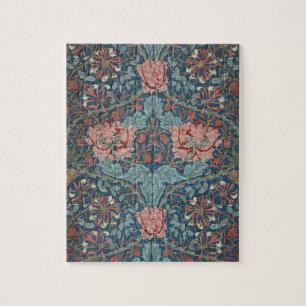 Honeysuckle by William Morris, Vintage Flowers Art Jigsaw Puzzle