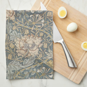 Honeysuckle by William Morris, Vintage Flowers Art Kitchen Towel
