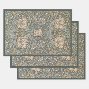 Honeysuckle by William Morris, Vintage Flowers Art Wrapping Paper Sheet