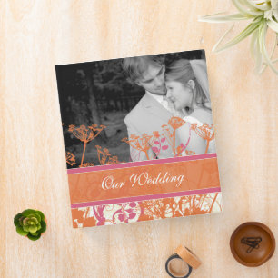 Honeysuckle Coral Rose Wild Flower Wedding Binder
