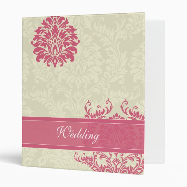 Honeysuckle Damask Wedding Planner Binder (Front/Inside)