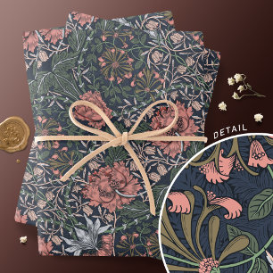 Honeysuckle Delight William Morris Larkspur Wrapping Paper Sheet