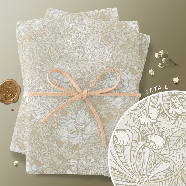 Honeysuckle Delight William Morris Larkspur Wrapping Paper Sheet (Creator Uploaded)