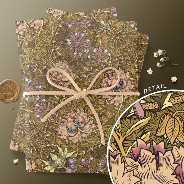 Honeysuckle Delight William Morris Larkspur Wrapping Paper Sheet (Creator Uploaded)