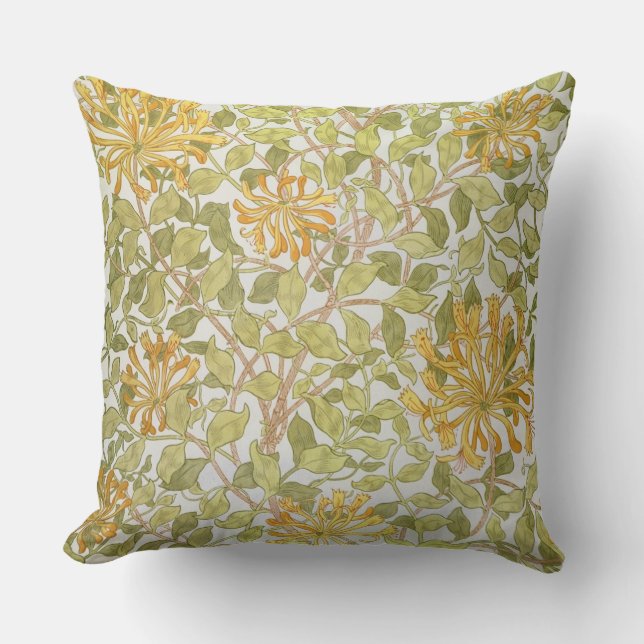 'Honeysuckle' design, 1883 Throw Pillow (Front)
