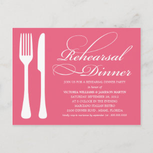 HONEYSUCKLE FLATWARE REHEARSAL DINNER INVITE