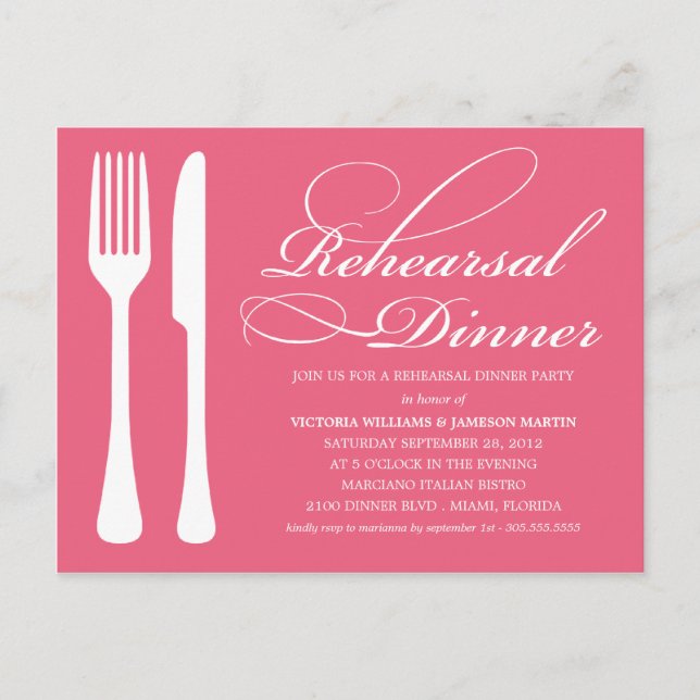 HONEYSUCKLE FLATWARE | REHEARSAL DINNER INVITE (Front)