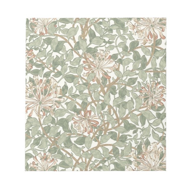 Honeysuckle Floral Wallpaper William Morris Notepad (Front)