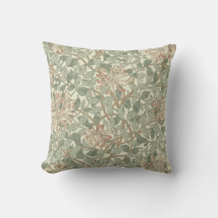 Honeysuckle Floral Wallpaper William Morris Throw Pillow
