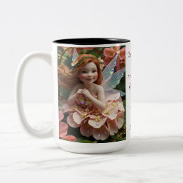 Honeysuckle Flower Fairy Two-Tone Coffee Mug