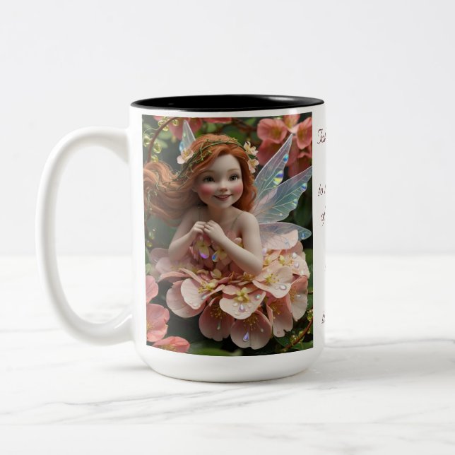 Honeysuckle Flower Fairy Two-Tone Coffee Mug (Left)
