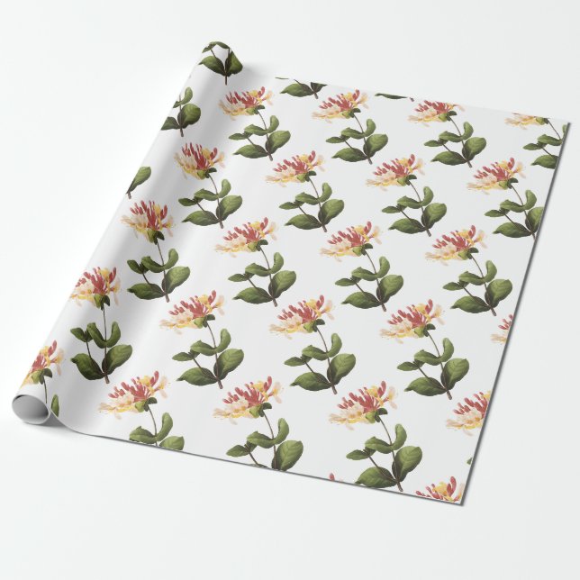 Honeysuckle Flower Pattern Wrapping Paper (Unrolled)