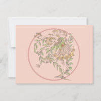 Honeysuckle Garden Fairy - June Birth Flower Postc