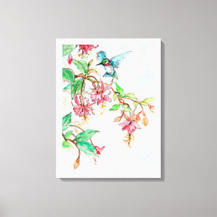 Honeysuckle Hummingbird  Canvas Print