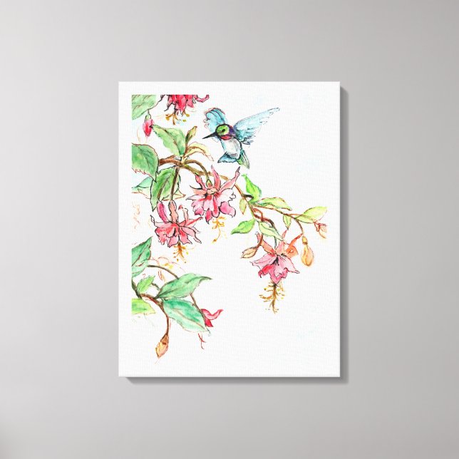Honeysuckle Hummingbird  Canvas Print (Front)