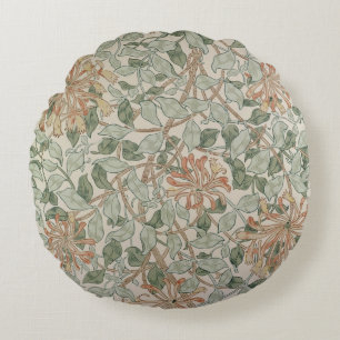 'Honeysuckle II' design Round Pillow