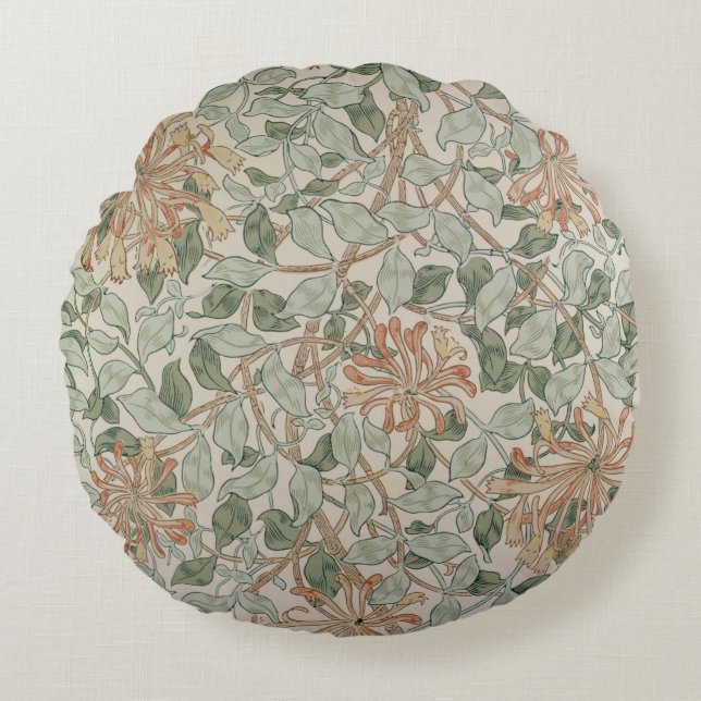 'Honeysuckle II' design Round Pillow (Front)