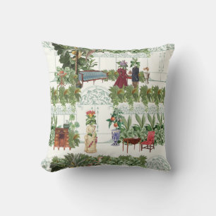 Honeysuckle in Waiting Natural Throw Pillow