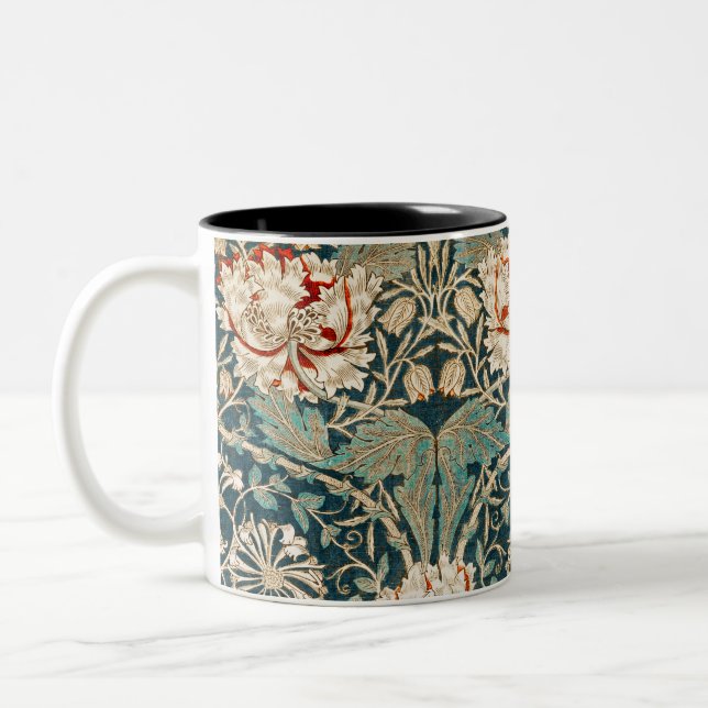 Honeysuckle Pattern - Design of William Morris Two-Tone Coffee Mug (Left)