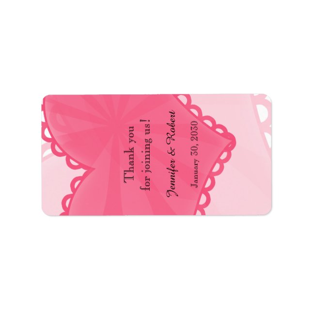 Honeysuckle Pink Fun Heart Lip Balm Label (Front)