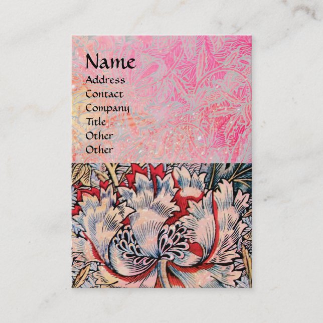 HONEYSUCKLE ,pink red white brown Business Card (Front)