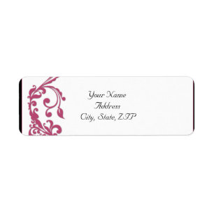 Honeysuckle Pink Rounded Corner Return Address