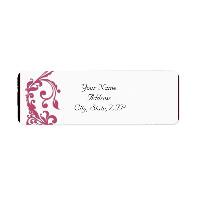 Honeysuckle Pink Rounded Corner Return Address (Front)