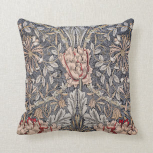 Honeysuckle Print (by William Morris) Throw Pillow
