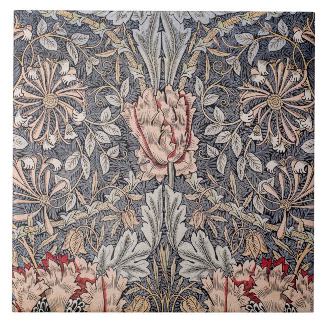 Honeysuckle Print (by William Morris) Tile (Front)