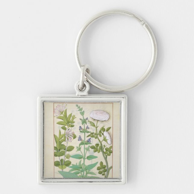 Honeysuckle, Sage and Rose Keychain (Front)