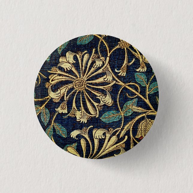 Honeysuckle Vintage Floral Button (Front)