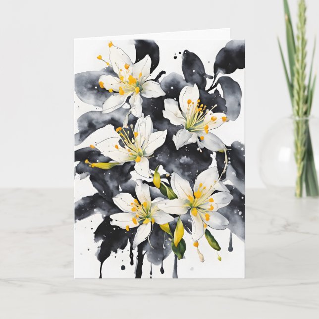 Honeysuckle - Watercolor flowers Card (Front)