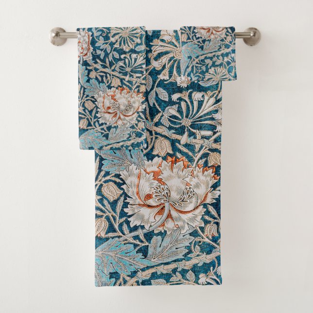 Honeysuckle, William Morris Bath Towel Set (Insitu)