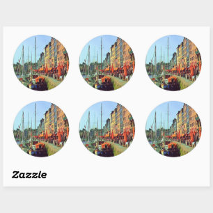 HONFLEUR - docking - view Classic Round Sticker