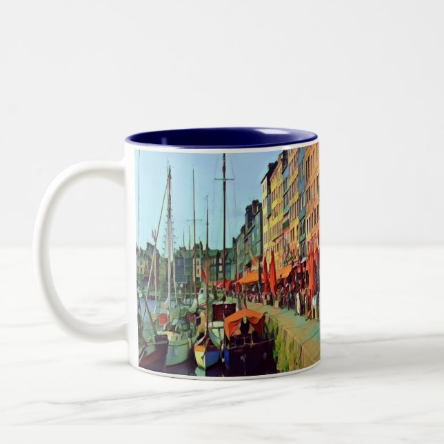 HONFLEUR - docking - view Two-Tone Coffee Mug (Left)
