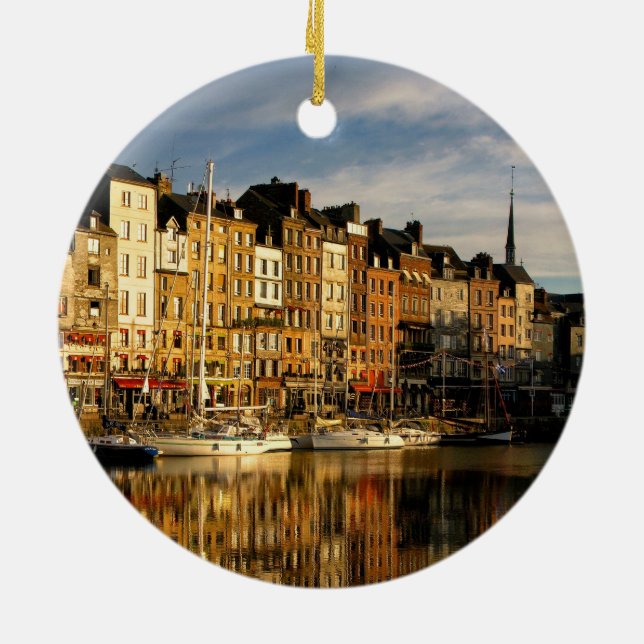 Honfleur, France Ceramic Ornament (Back)