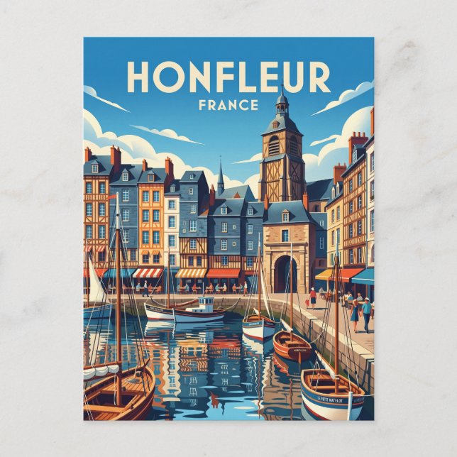 Honfleur France Postcard (Front)