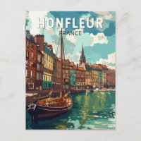 Honfleur France Travel Art Vintage