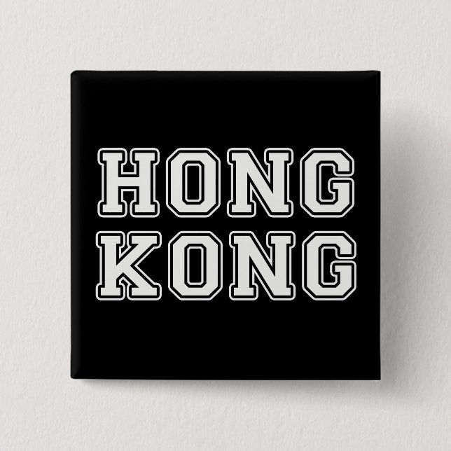 Hong Kong 2 Inch Square Button (Front)
