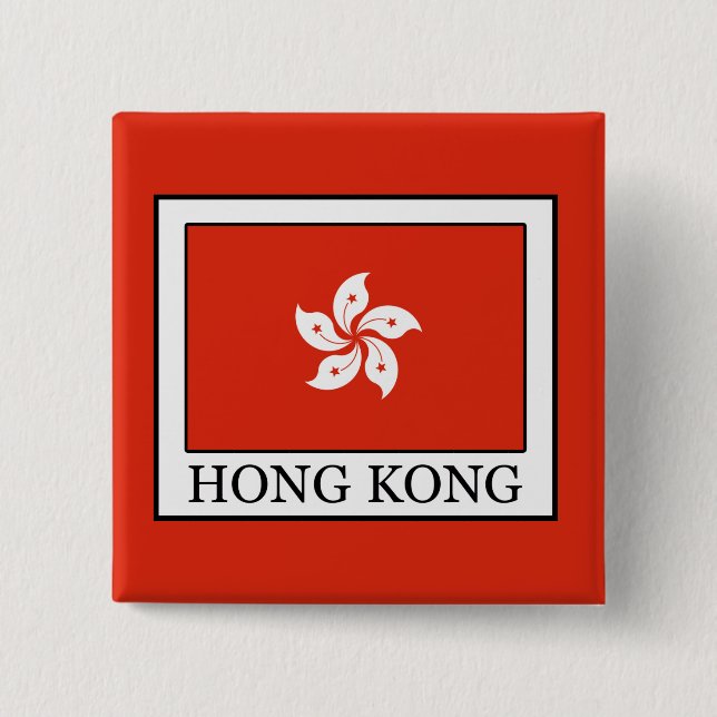 Hong Kong 2 Inch Square Button (Front)