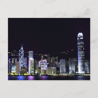 Hong Kong à la carte postale de nuit