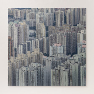 Hong Kong Apartment Building Pattern Jigsaw Puzzle