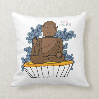 Hong Kong Big Buddha X Egg Tart Throw Pillow