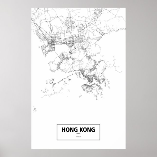 Hong Kong, China (black on white) Poster (Front)