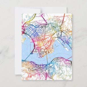 Hong Kong China City Map Postcard