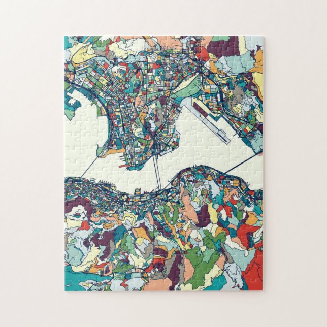 Hong Kong, China Map Jigsaw Puzzle (Vertical)