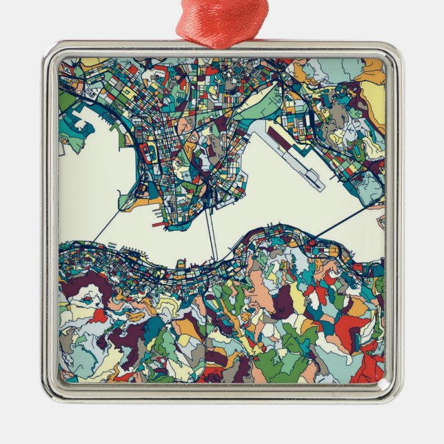 Hong Kong, China Map Metal Ornament (Front)