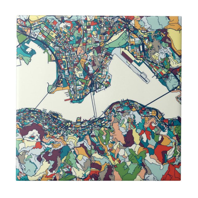 Hong Kong, China Map Tile (Front)