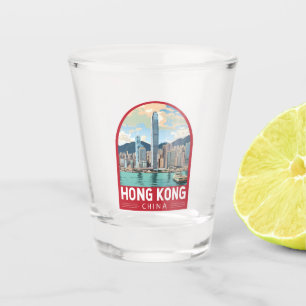 Hong Kong China Travel Art Vintage Shot Glass
