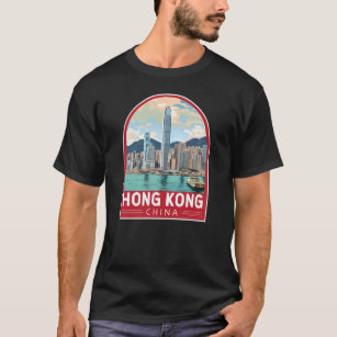 Hong Kong China Travel Art Vintage T-Shirt